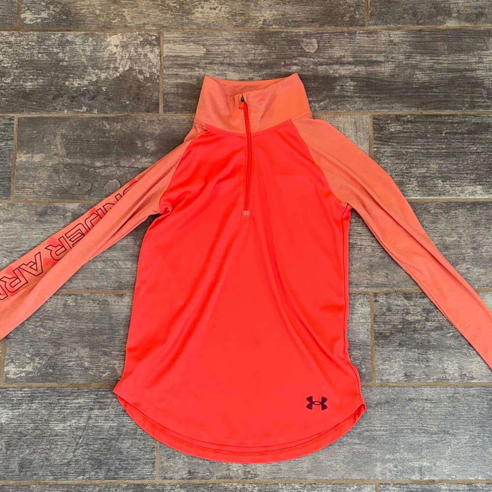 Under Armour Bright Coral Quarter-Zip Top